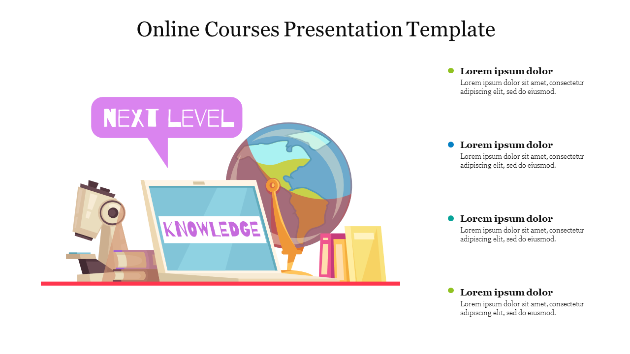Free - Editable Online Courses Presentation Template Slide